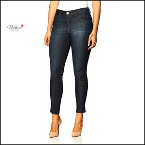 High Rise Ankle Jeans with Ab Solution Stretch Fit